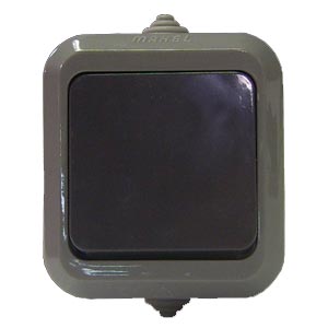 Makel  Менекше Серый Выключатель 1-клавишный проходной IP44. открытая установка 18100