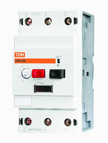 Пускатель ПРК80-1,6 In=1,6A Ir=1-1,6A Ue 660В TDM