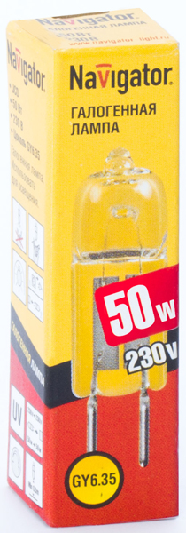 Галогенная лампа  Navigator  JCD  50Вт  220В  G6.35