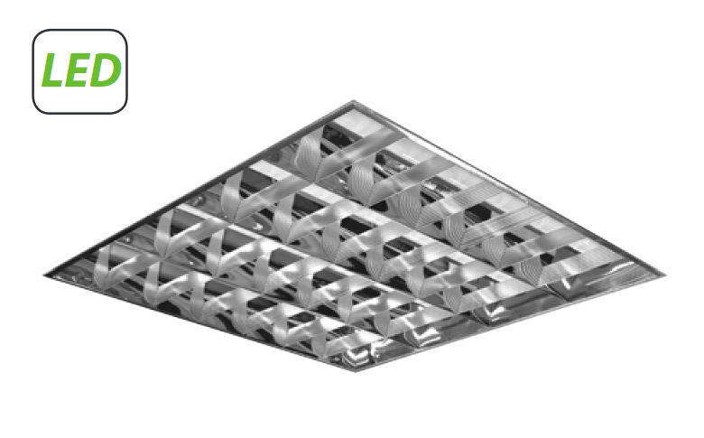Ксенон 418хT8/ G13 595х595х70  встраиваемый зеркальный растр под LED лампу  Imperial LED-11 IP20  