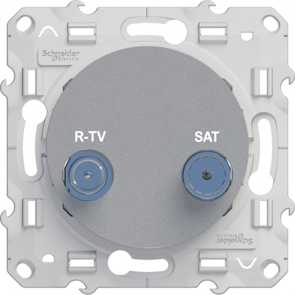 Schneider Electric ODACE Алюминий Розетка механизм R-TV/SAT оконечная S53R455
