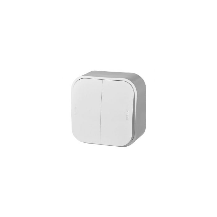 Legrand  Quteo  Белый Переключатель 2-клавишный 10A  открытая установка 782206