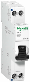 Дифференциальный автомат  2П  25А   30мА  Schneider Electric  Acti9  характеристика С  тип А  электронного типа   iDif K 6кА 25А C 30МА A A9D49625