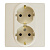 Legrand  Etika  Слоновая Кость Розетка Моноблок 2х(2К+З) 16А, 250В, винтовые зажимы 672323